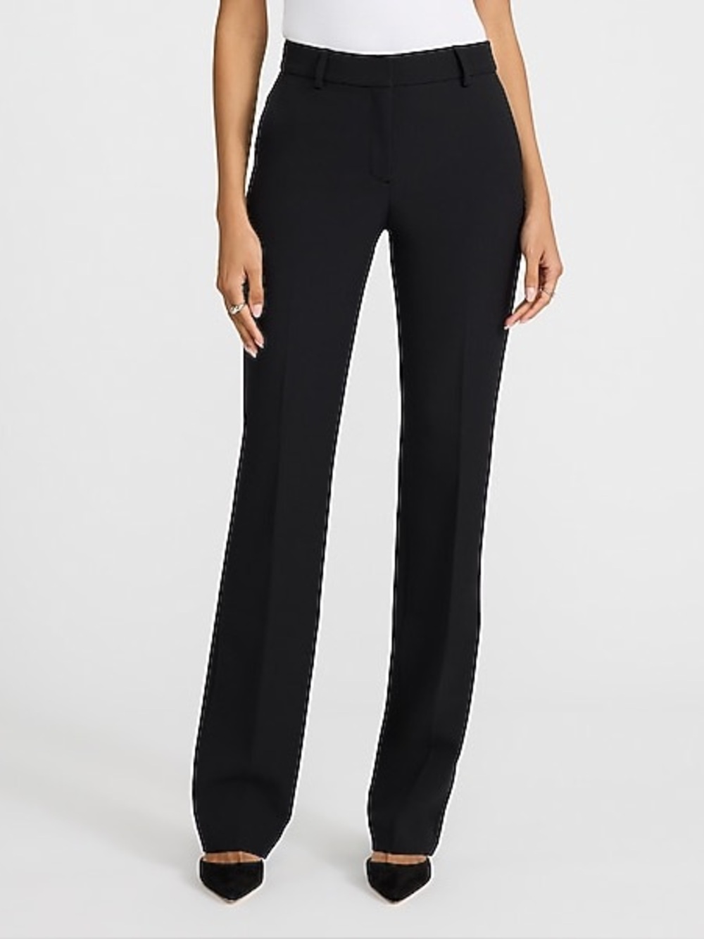 Express Straight Leg Pull-On Pants in Black